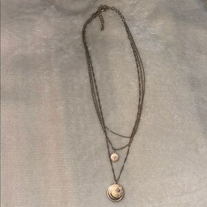American Eagle Outfitters Silver Layered Necklace with Pendant